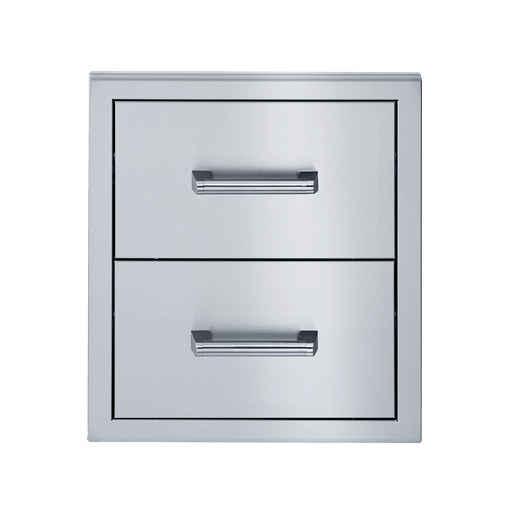 Broilmaster Drawer Broilmaster Outdoor Kitchen  20" Wide Double Drawer - 304 Stainless Steel - BBQ Island Accessories