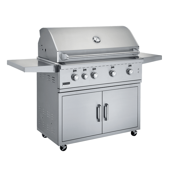 Broilmaster Freestanding Grill Broilmaster 42" Freestanding BBQ Gas Grill - 4 Bow Tie burners - 18,000 BTUs each - 2 Doors - 2 Fold-Down Side Shelves