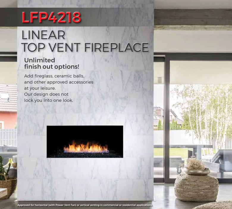 Golden Blount Linear Fireplace Golden Blount - LFP4218 42” x 18” - 96" x 18", Linear Fireplace, NG