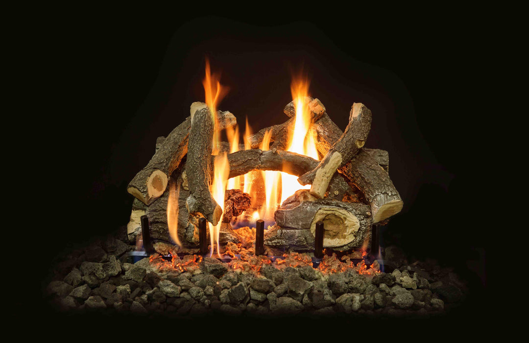Grand Canyon Gas Logs Gas Logs AZ Weathered Oak Char See Through Vented Indoor/Outdoor Logs By Grand Canyon Gas Logs
