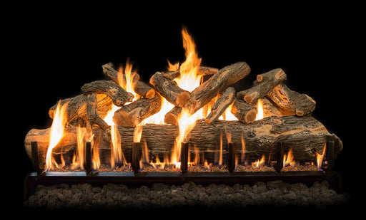 Grand Canyon Gas Logs Gas Logs AZ Weathered Oak Charred Jumbo Vented Indoor/Outdoor Logs By Grand Canyon Gas Logs