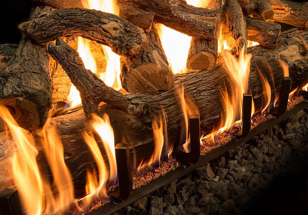 Grand Canyon Gas Logs Gas Logs AZ Weathered Oak Charred Jumbo Vented Indoor/Outdoor Logs By Grand Canyon Gas Logs
