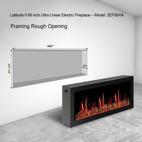 Litedeer Electric Fireplace Litedeer Gloria II 68-in Smart Control Electric Fireplace with App Wifi Enabled - ZEF68XAW 68 inch White Fireplace - ZEF68XCW
