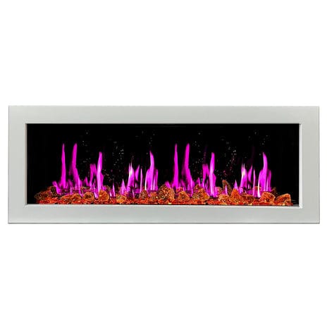 Litedeer Electric Fireplace Litedeer Homes Gloria II 48-in Smart Control Electric Fireplace with App - White Fireplace - ZEF48XCW