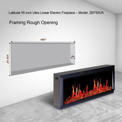Litedeer Electric Fireplace Litedeer Homes Gloria II 58-in Smart Control Electric Fireplace with App WiFi Enabled - Model: ZEF58VA, 58 inch White Fireplace