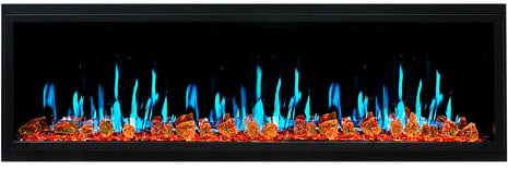 Litedeer Electric Fireplace Litedeer Homes Latitude 65" Smart Electric Fireplace with amber glass real flame crackling sounds - ZEF65XA