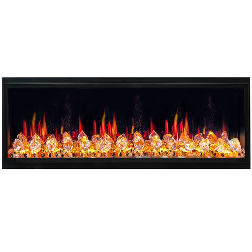 Litedeer Electric Fireplace Litedeer Latitude 55" Smart Control Electric Fireplace Wifi Enabled with Crystal - ZEF55VC, Black