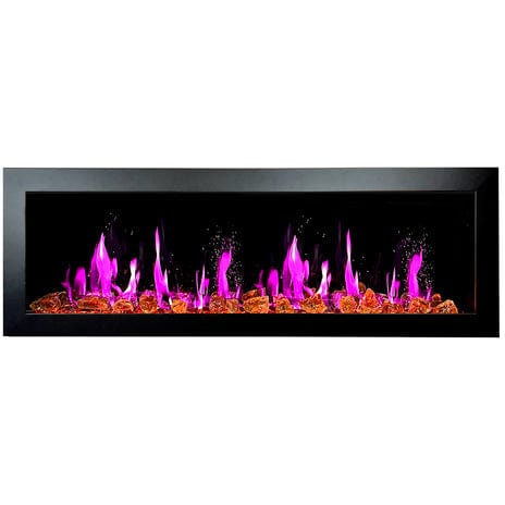 Litedeer Electric Fireplace Litedeer Latitude II 58-in Smart Control Electric Fireplace with Fire Crackling Sounds Reflective Amber Glass Included  - ZEF58VW