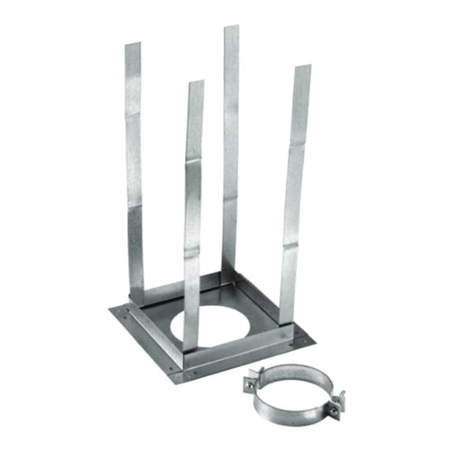 Majestic B-Vent Components Majestic - 10 inch square firestop support with 16 inch support straps (also includes a clamp that supports pipe and prevents pipe sections from slipping down)-DV-10GVRS