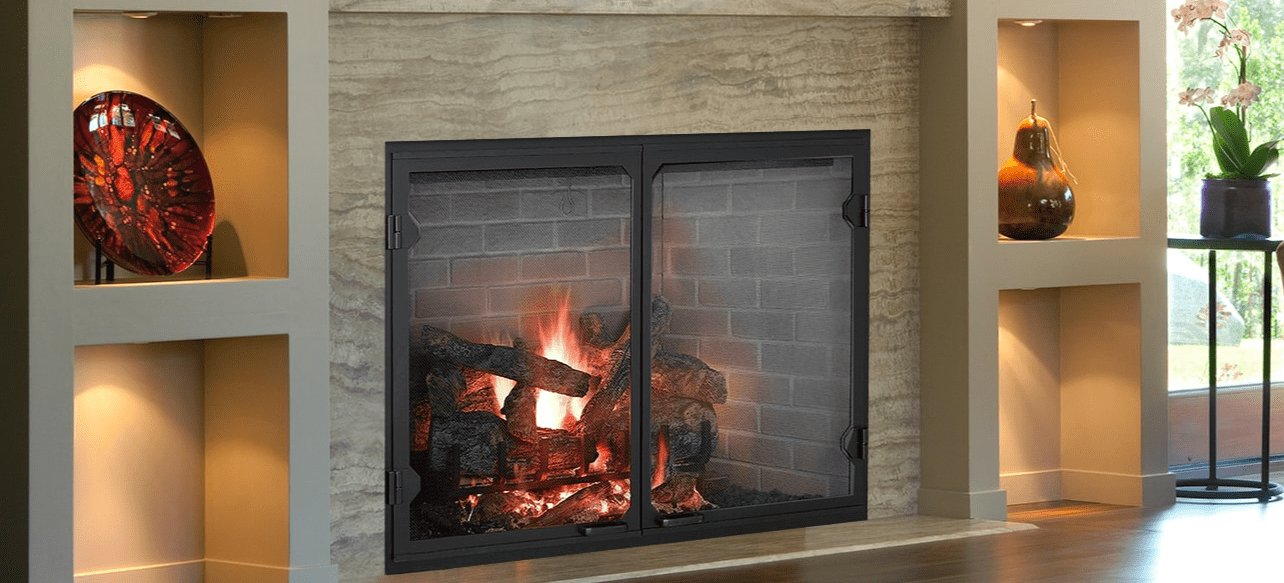 Majestic Wood Burning Fireplace Majestic - 36" Radiant Wood Burning Fireplace w/herringbone brick pattern-SB60HB