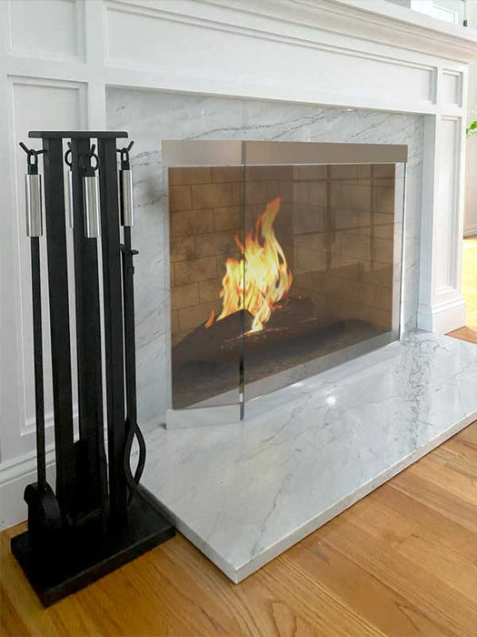 Pilgrim Fireplace Screens Pilgrim - Modern Glass Screen 46” x 30