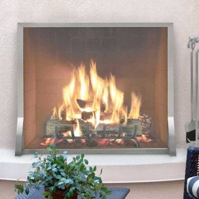 Pilgrim Fireplace Screens Pilgrim - Newport Single Panel PG 18257 Indoor/Outdoor 304 Stainless Steel 39”W x 31”H