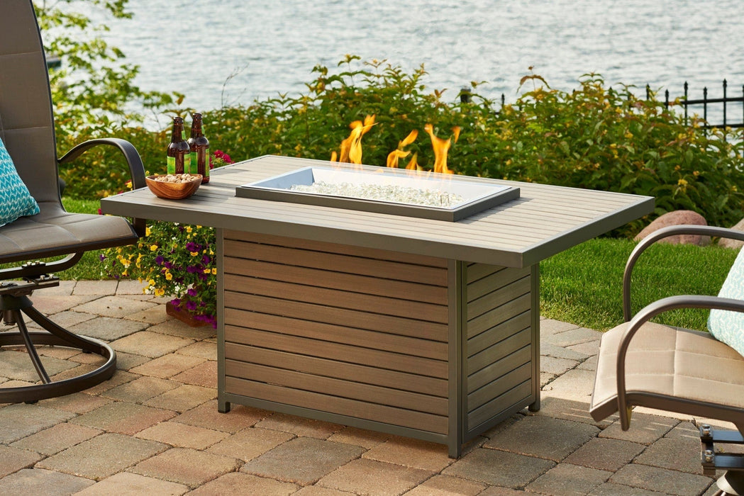 The Outdoor Greatroom Fire Pit Table The Outdoor Greatroom - Brooks Rectangular Gas Fire Pit Table  - BRK-1224-19-K