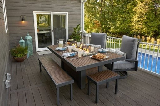 The Outdoor Greatroom Fire Pit Table The Outdoor Greatroom - Kenwood Linear Dining Height Gas Fire Pit Table - KW-1242-K