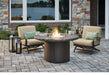 The Outdoor Greatroom Fire Pit Table The Outdoor Greatroom - Marbleized Noche Beacon Round Gas Fire Pit Table - BC-20-MNB