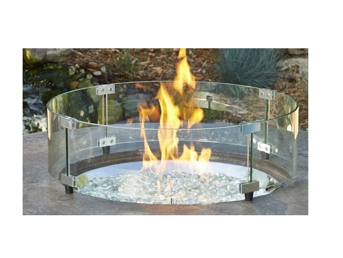 The Outdoor Greatroom Glass Wind Guard The Outdoor Greatroom - 20" Round Glass Wind Guard - GLASS GUARD-20-R