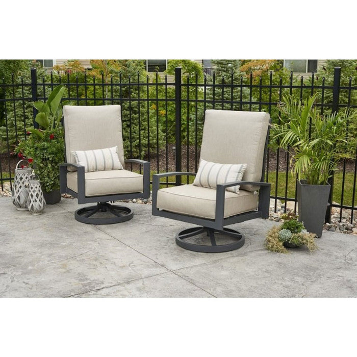 The Outdoor Greatroom Outdoor Furniture The Outdoor Greatroom - Cast Ash Lyndale Highback Swivel Rocking Chairs - Set of 2 - LSR-CA