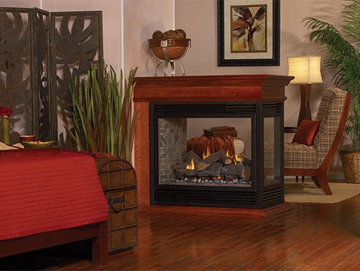 American Hearth Direct Vent Fireplace American Hearth - Madison Direct-Vent Peninsula 36-in Banded Brick, Nat
