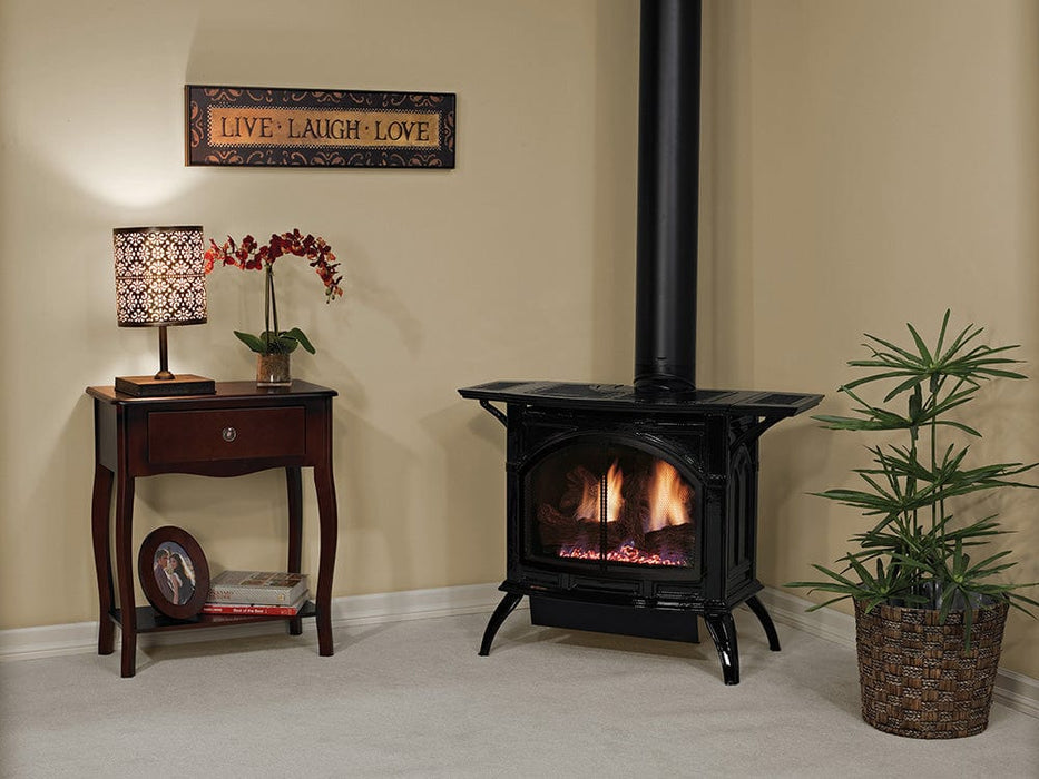 American Hearth Direct Vent Gas Stove American Hearth - Spirit Stove Cast Iron Direct-Vent, Medium  Porcelain Black, Nat