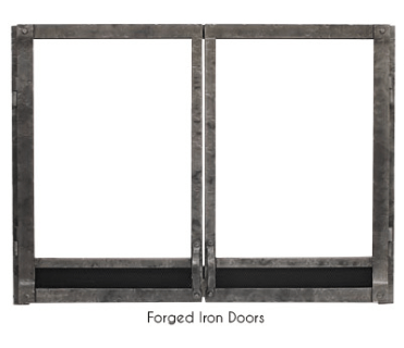 American Hearth Door Frame American Hearth - Doors & Frame, Forged Iron, Distress Pewter - DDF36CPD