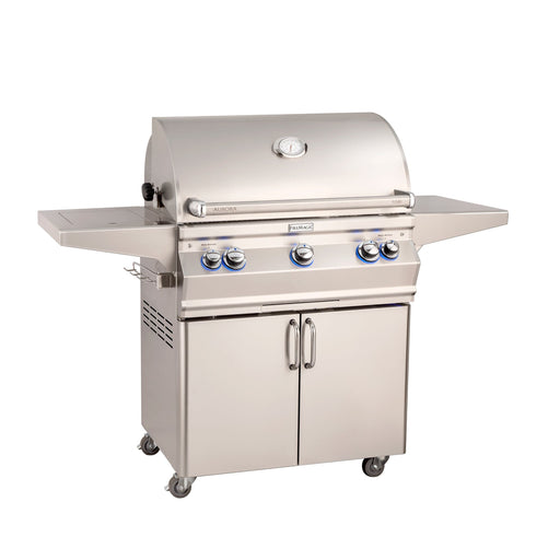 Fire Magic Portable Grill Fire Magic - Aurora A540s Portable Grill 30" With Analog Thermometer & Flush Mounted Single Side Burner With Backburner - Natural Gas / Liquid Propane