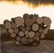 Fire Pit Art Accessories Crescent Log Rack -  Carbon Steel