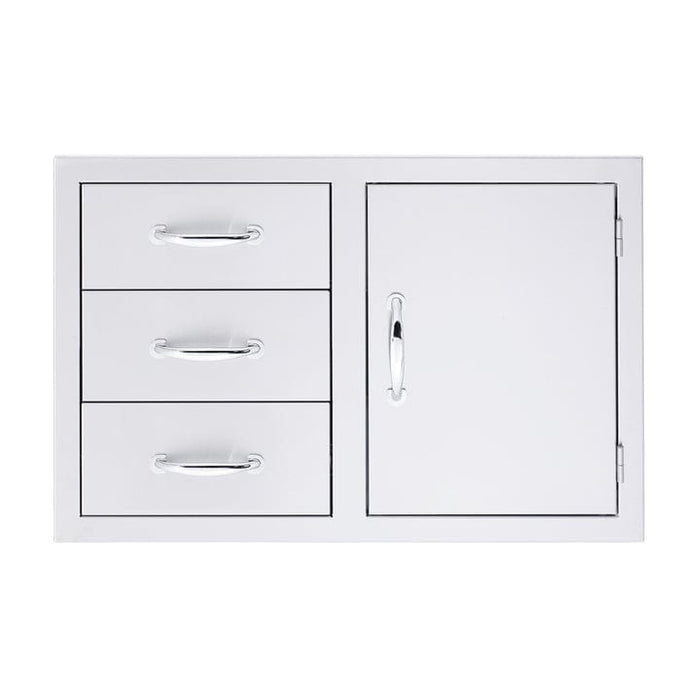 Summerset Drawer & Access Door Summerset - Outdoor Kitchen 33" 3-Drawer & Access Door Combo - 304 Stainless Steel - BBQ Island Accessories