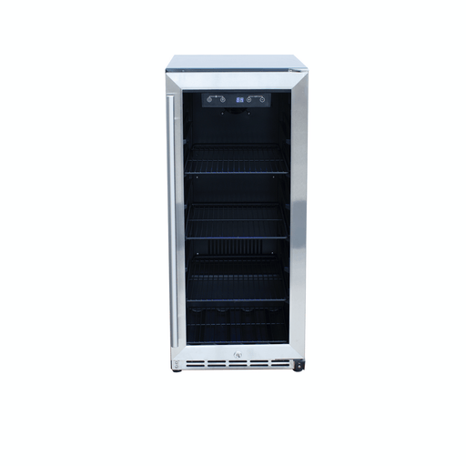 Summerset Refrigerator Summerset - Outdoor Refrigerator 15" 3.2C Fridge with Glass Door -  304 Stainless Steel