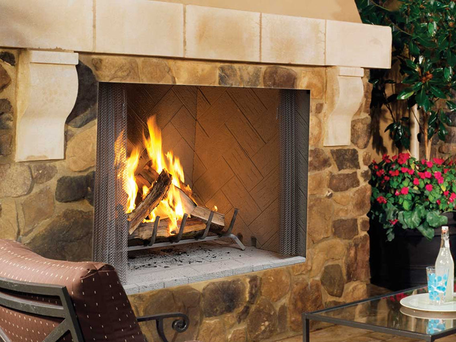 Superior Wood-Burning Fireplace Superior - WRE4536 36" Fireplace, White Herringbone Refractory Panels - WRE4536WH