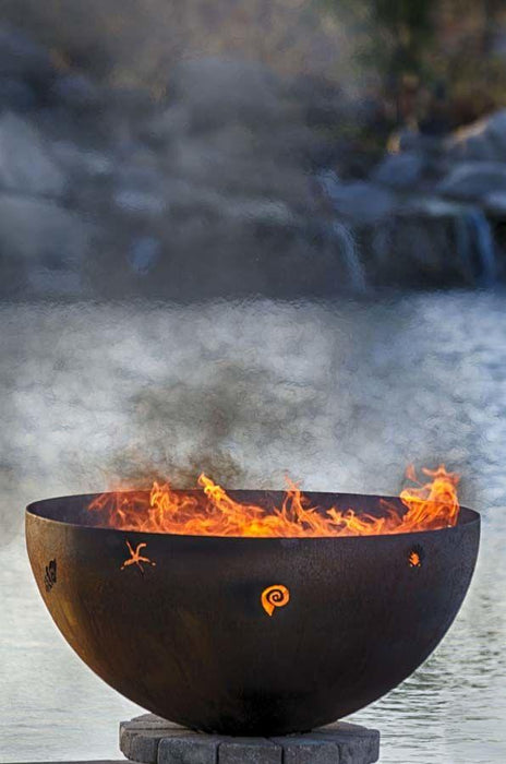 The Fire Pit Gallery Fire Bowl The Fire Pit Gallery - A Walk on the Beach Firebowl Fire Pit - Flat Steel Base Electronic Ignition, Match Lit & Wood Burning
