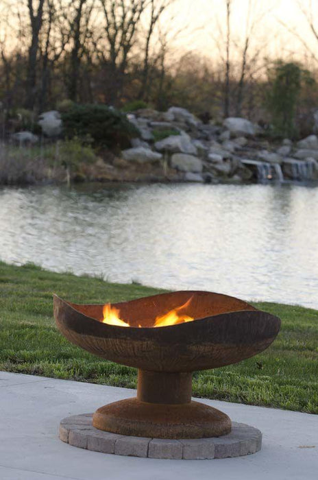 The Fire Pit Gallery Fire Bowl The Fire Pit Gallery - Sand Dune Fire Bowl  Pedestal Base Match Lit & Wood Burning