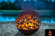 The Fire Pit Gallery Fire Pit Spheres The Fire Pit Gallery - Eden Flat Steel Base Electronic Ignition, Match Lit & Wood Burning