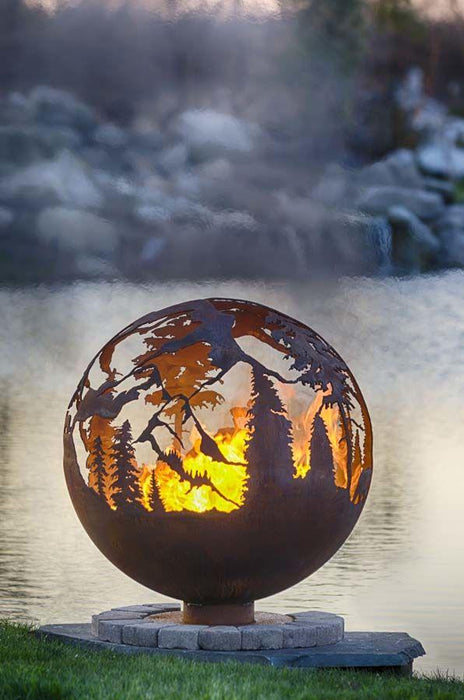 The Fire Pit Gallery Fire Pit Spheres The Fire Pit Gallery - High Mountain Fire Pit Sphere Electronic Ignition, Match Lit & Wood Burning