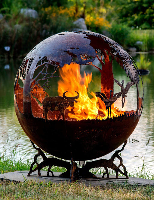 The Fire Pit Gallery Fire Pit Spheres The Fire Pit Gallery - Outback Northern Australia - Craggy Tree Base Electronic Ignition, Match Lit & Wood Burning