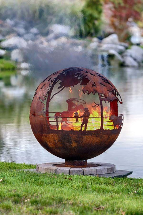 The Fire Pit Gallery Fire Pit Spheres The Fire Pit Gallery - Round Up Fire Pit Sphere Electronic Ignition, Match Lit & Wood Burning