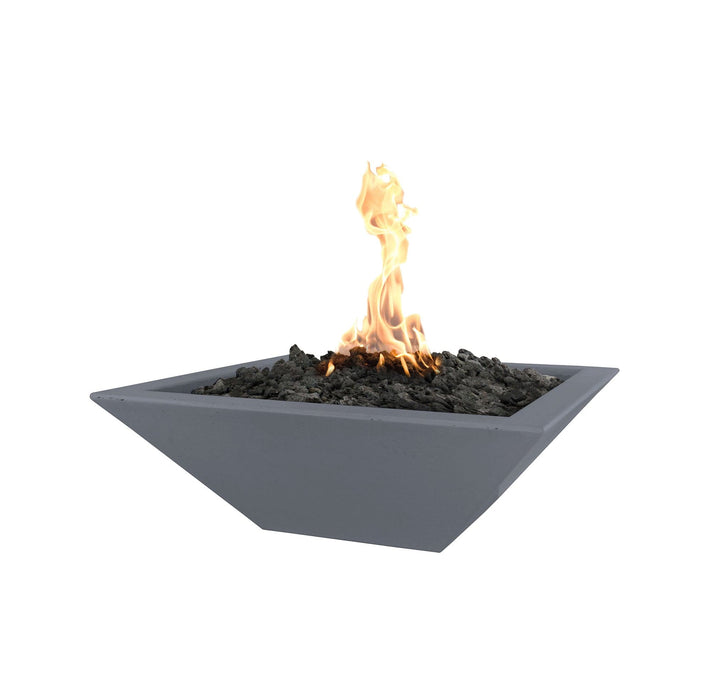 The Outdoor Plus Fire Bowl GFRC Concrete / 24" / Match Lit Maya Square Commerical Grade CSA Certified Fire Bowl