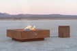 The Outdoor Plus Fire Pit Corten Steel / 36" D x 16" H / Match Lit with Flame Sense Cabo Square Fire Pit -  Metal Collection - Commercial Grade & CSA Certified
