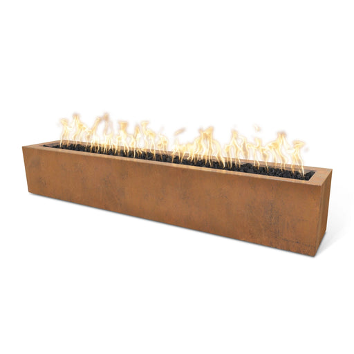 The Outdoor Plus Fire Pit Corten Steel / 48" x 10" x 10" / Match Lit Eaves Rectangular Fire Pit -  Commerical Grade & CSA Certified