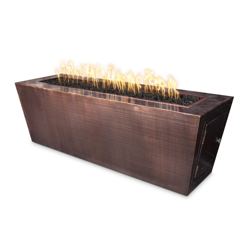The Outdoor Plus Fire Pit Hammered Patina Copper / 48" X 24" x 24" / Match Lit Mesa Rectangular Fire Pit -  Commercial Grade & CSA Certified