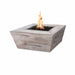 The Outdoor Plus Fire Pit Square Plymouth Wood Grain GFRC Concrete Fire Pit - 16"/24" Tall -  Commercial Grade & CSA Certified