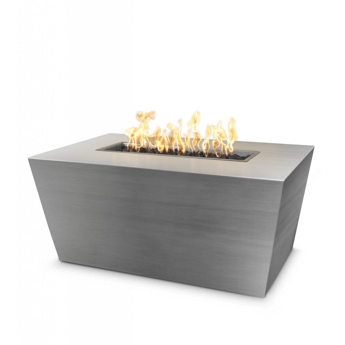 The Outdoor Plus Fire Pit Stainless Steel / 48" X 24" x 24" / Match Lit Mesa Rectangular Fire Pit -  Commercial Grade & CSA Certified