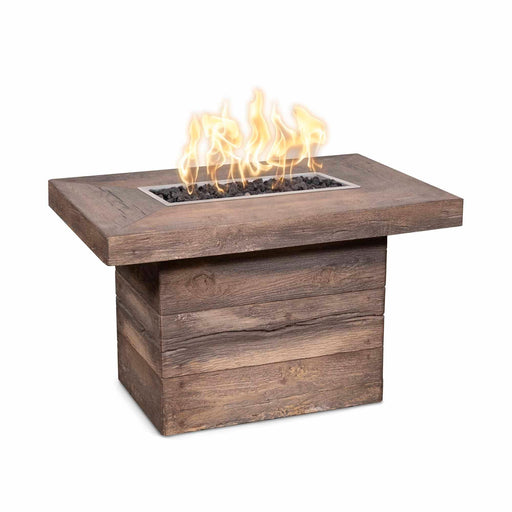 The Outdoor Plus Fire Table 36" Alberta Wood Grain GFRC Concrete Rectangular Fire Table  -  Commercial Grade & CSA Certified