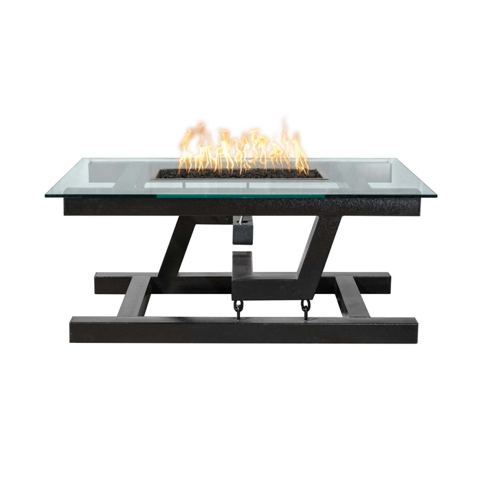 The Outdoor Plus Fire Table 38" x 34" x 22" / Floating Appearance Newton Powder Coated Metal Fire Pit - Floating Appearance or  with Chain Support -  Commercial Grade & CSA Certified