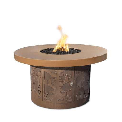 The Outdoor Plus Fire Table 46" Round Outback Fire Pit - Cattle Ranch Design -  Commercial Grade & CSA Certified
