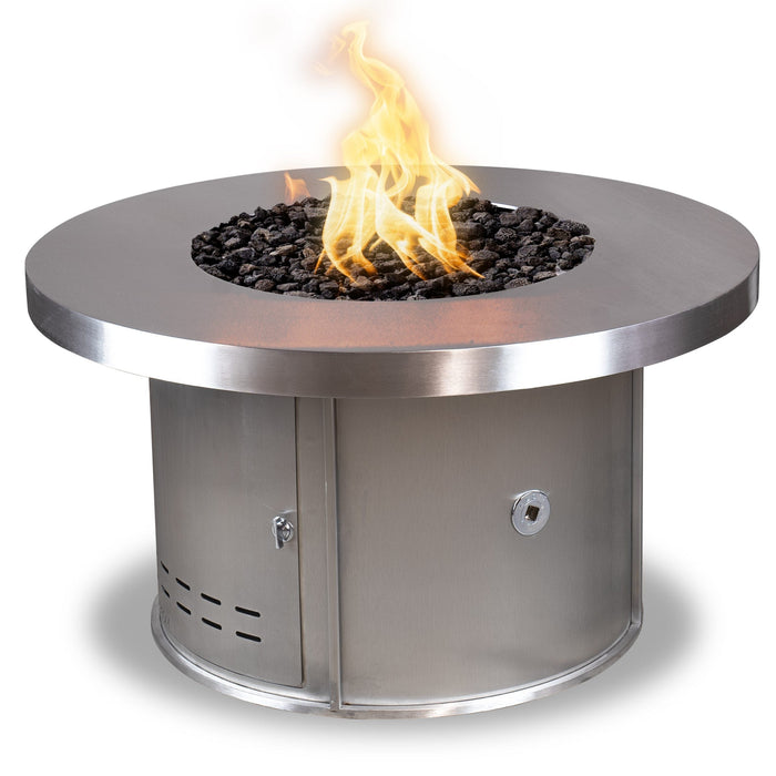 The Outdoor Plus Fire Table Stainless Steel / 36" D x 20" H / Match Lit Mabel Round Fire Table -  Commercial Grade & CSA Certified
