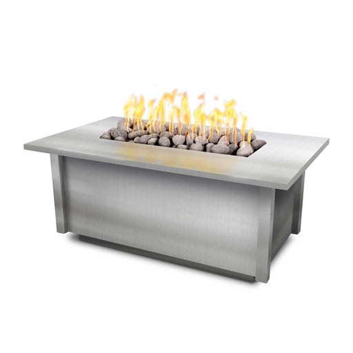 The Outdoor Plus Fire Table Stainless Steel / 48" x 28" x 21" / Match Lit Salinas Rectangular Fire Table -  Commercial Grade & CSA Certified
