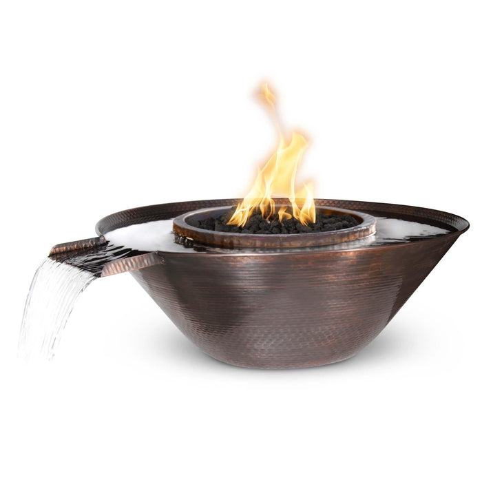 The Outdoor Plus Fire & Water Bowl Remi Hammered Copper Fire & Water Bowl - Gravity Spill -  Commerical Grade & CSA Certified