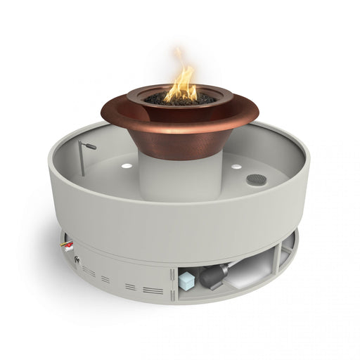The Outdoor Plus Fire & Water Fountain 60" Round Olympian Fire & Water Fountain - Copper - 360 Spill - Low Voltage Electronic Ignition - The Outdoor Plus