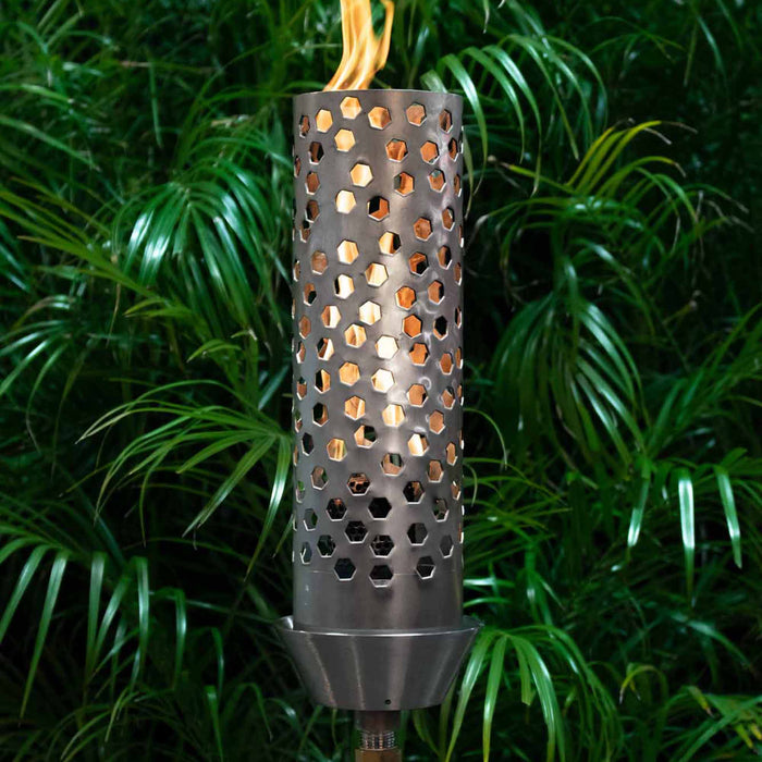 The Outdoor Plus Gas Torch Honeycomb Torch with TOP-LITE Torch Base - Stainless Steel - The Outdoor Plus
