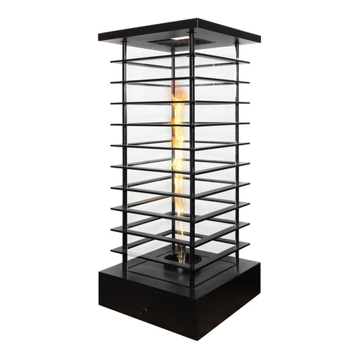 The Outdoor Plus Metal Fire Tower 42" Square High-Rise Fire Tower - Powder Coated Metal - Match Lit or Electronic Ignition - Natural Gas / Liquid Propane - The Outdoor Plus